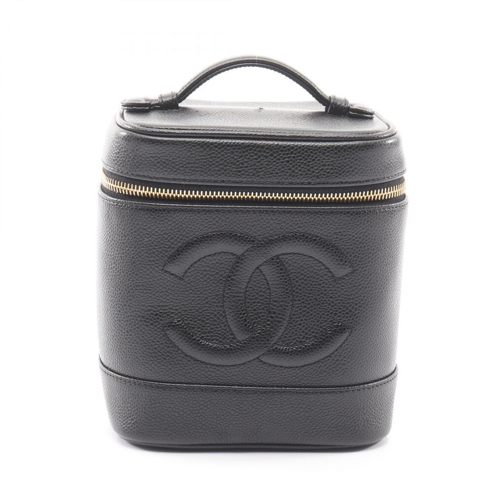 Chanel Coco Mark Handbag Leather Calfskin Cowhide Black